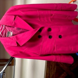 Pink guess coat material is wool size large